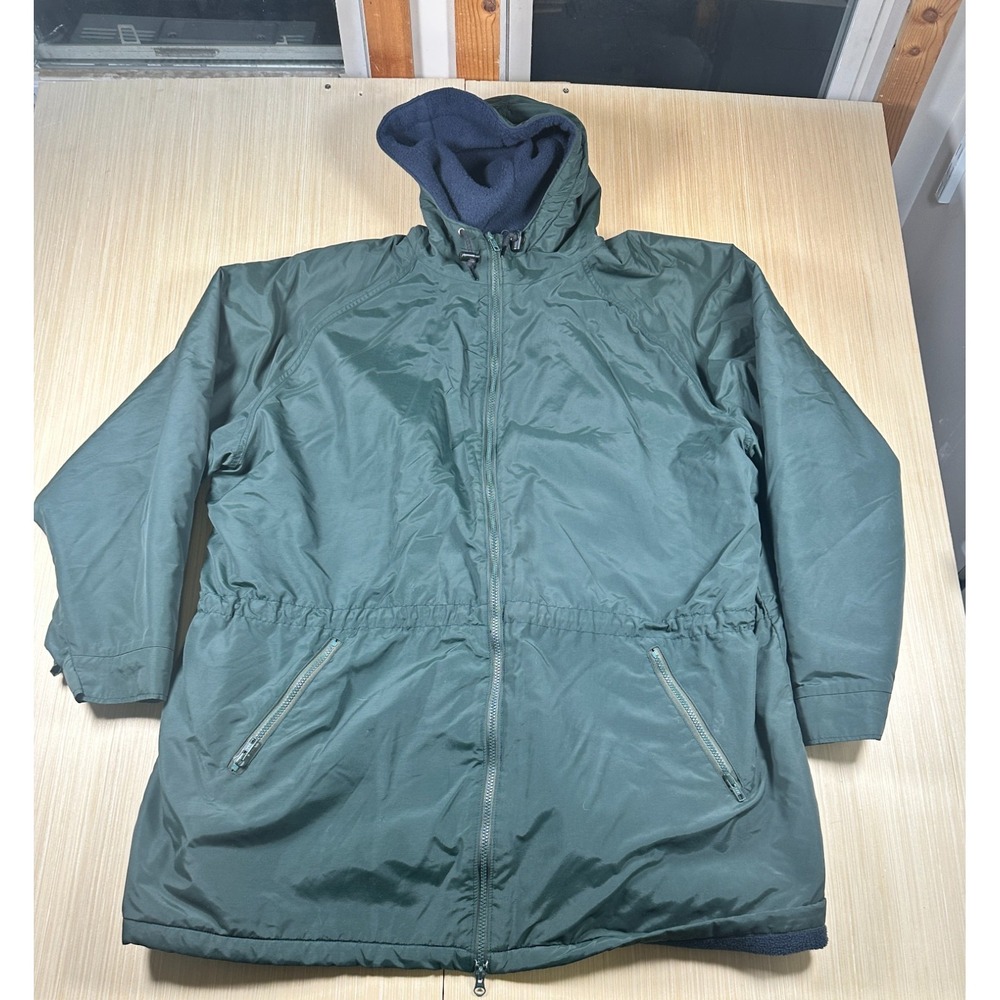 Woolrich Original Outdoorwear Windbreaker Jacket Mens 2XL Green Fleece Lined‎